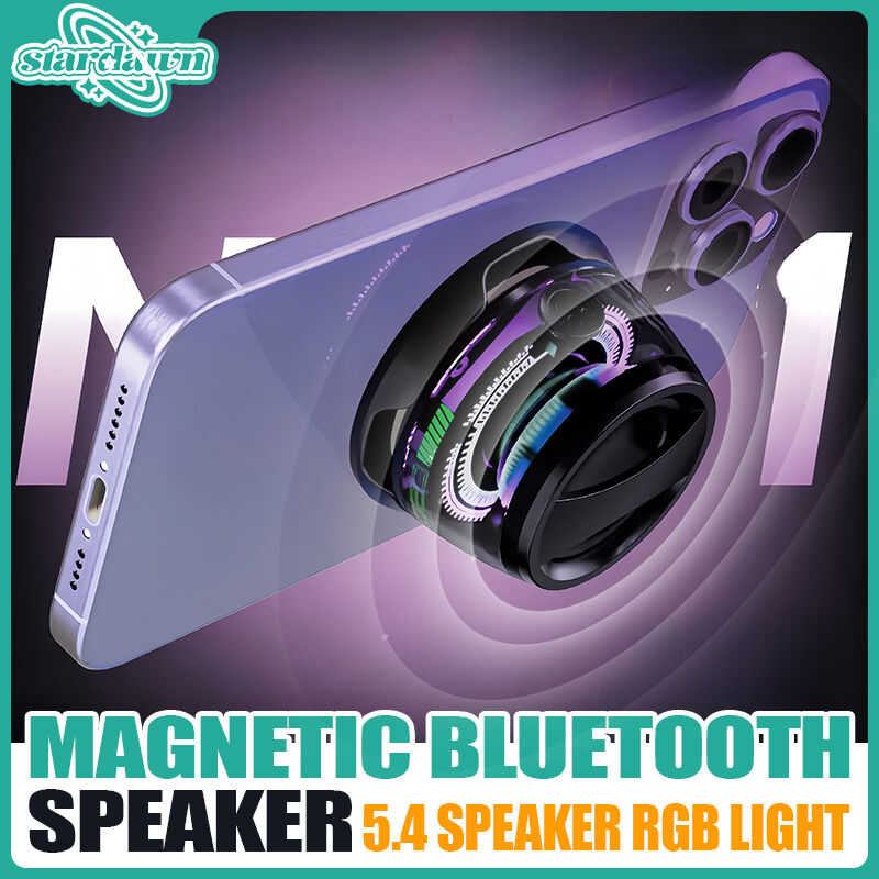 Magnetic With RGB Light Small Portable Bluetooth 5.3 Subwoofer Speaker ...