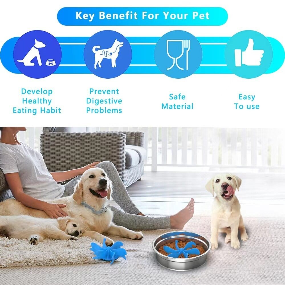 Image showcasing Pawsome Pet Slow Feeder Dog Bowls Slow Eating Dog Bowl for Small Breed ...