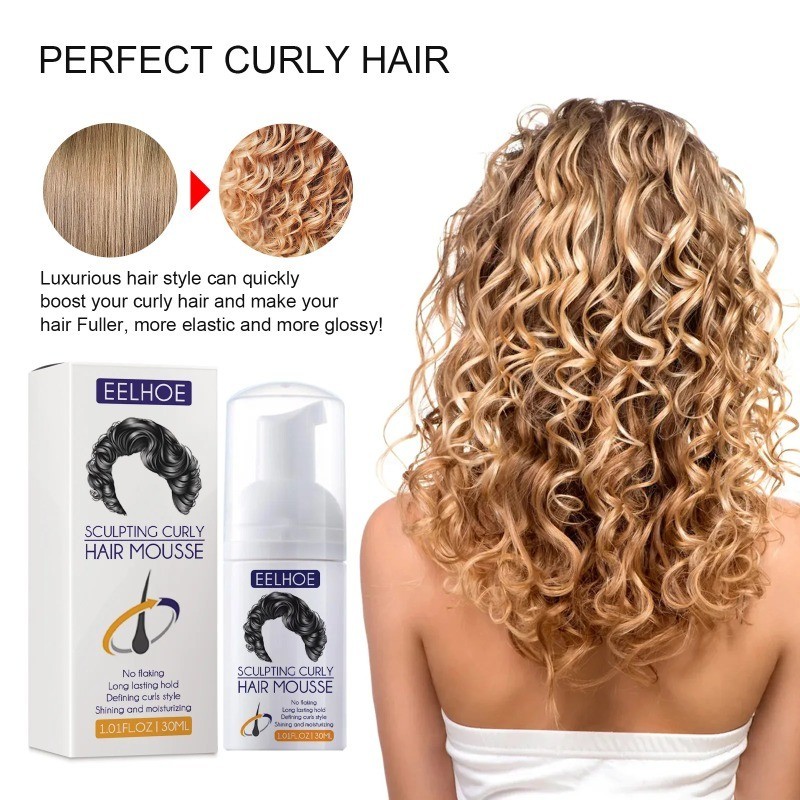 EELHOE Curly Hair Styling Mousse Hair Conditioner Volume Shaping