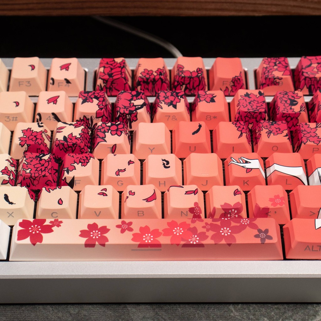 Raven Sakura Keycaps SIde Print Light through Cherry profile PBT ...
