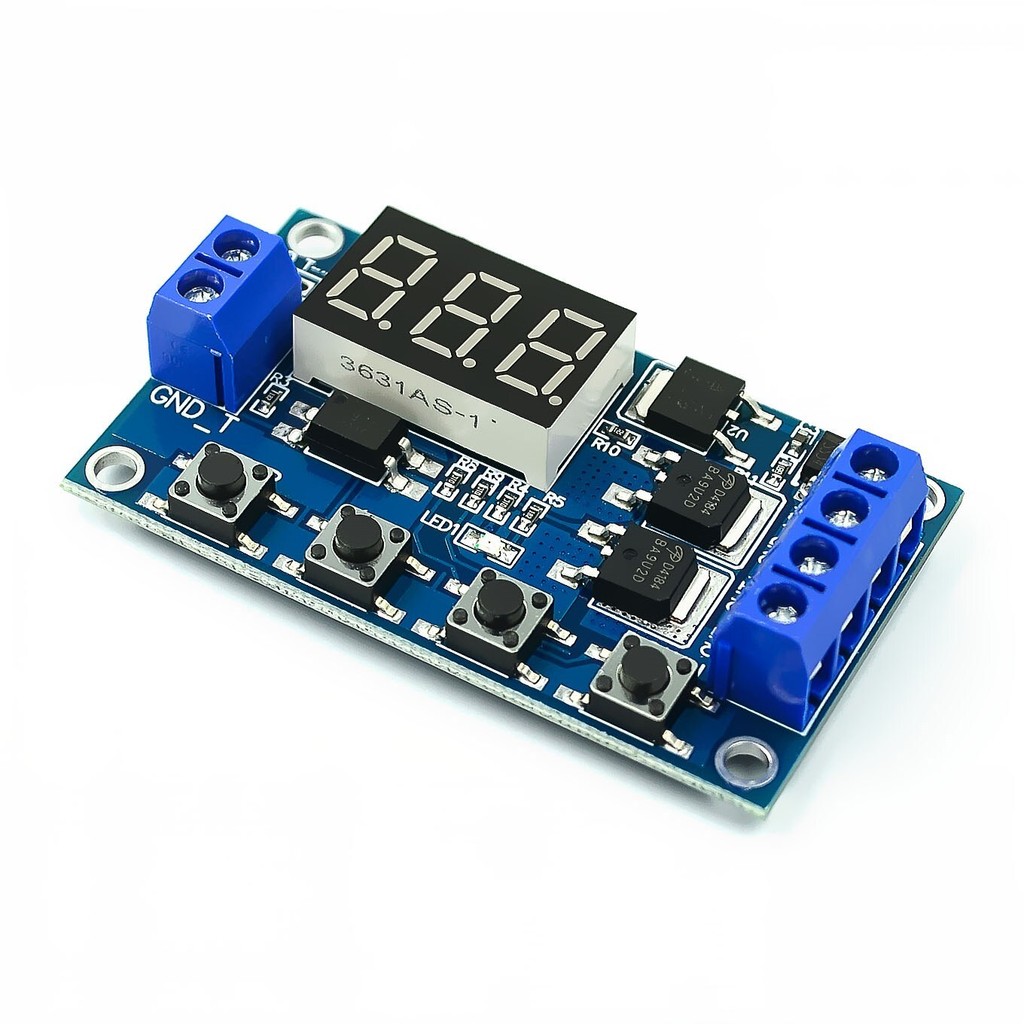 12V 24V Dual MOS DC LED Digital Time Relay Trigger Cycle Timer Delay