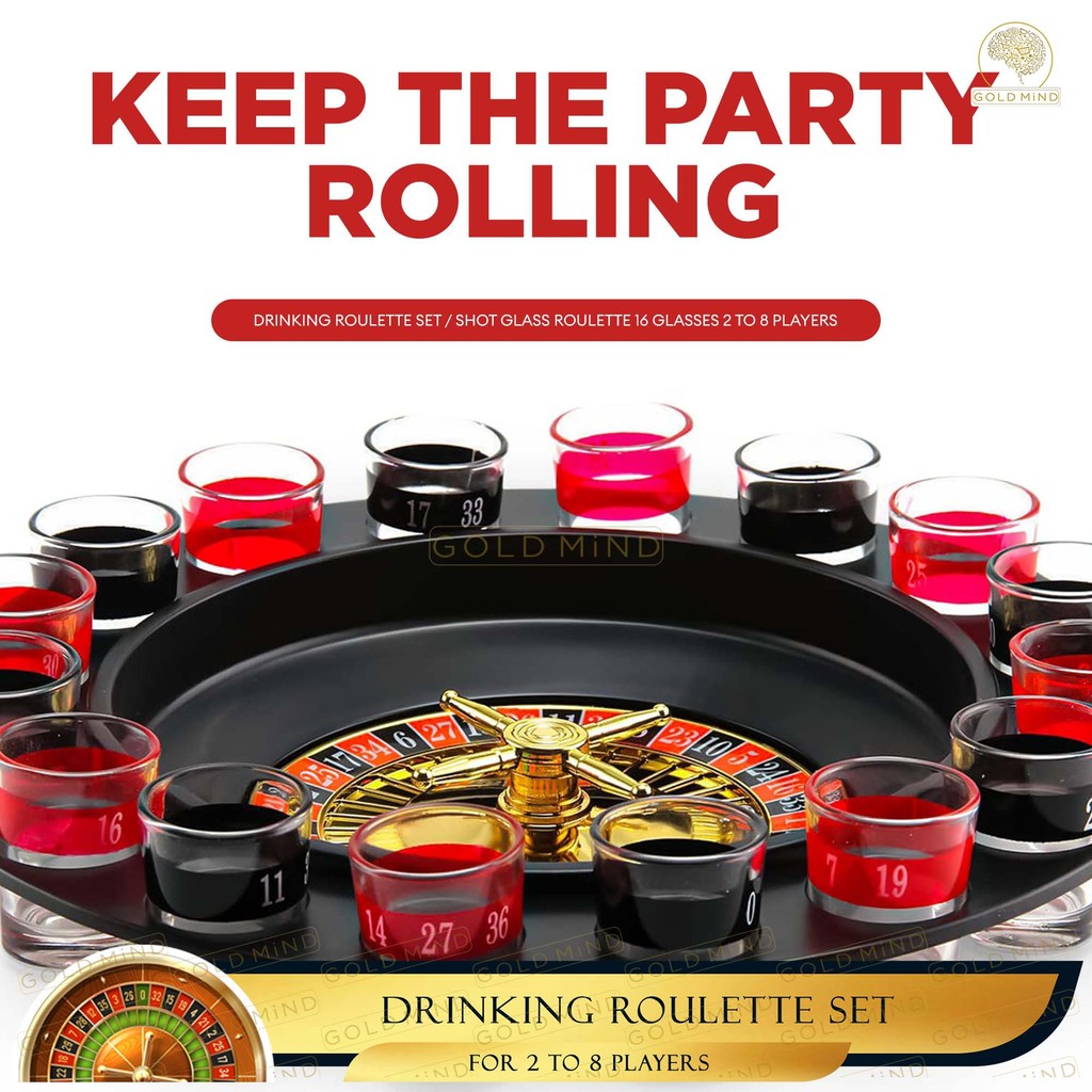 Drinking Roulette Set / Shot Glass 16 Glasses 2 To 8 Players Ideal ...