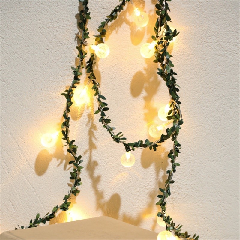 1.5M/3M/6M leaves garland fairy light led copper wire battery chain