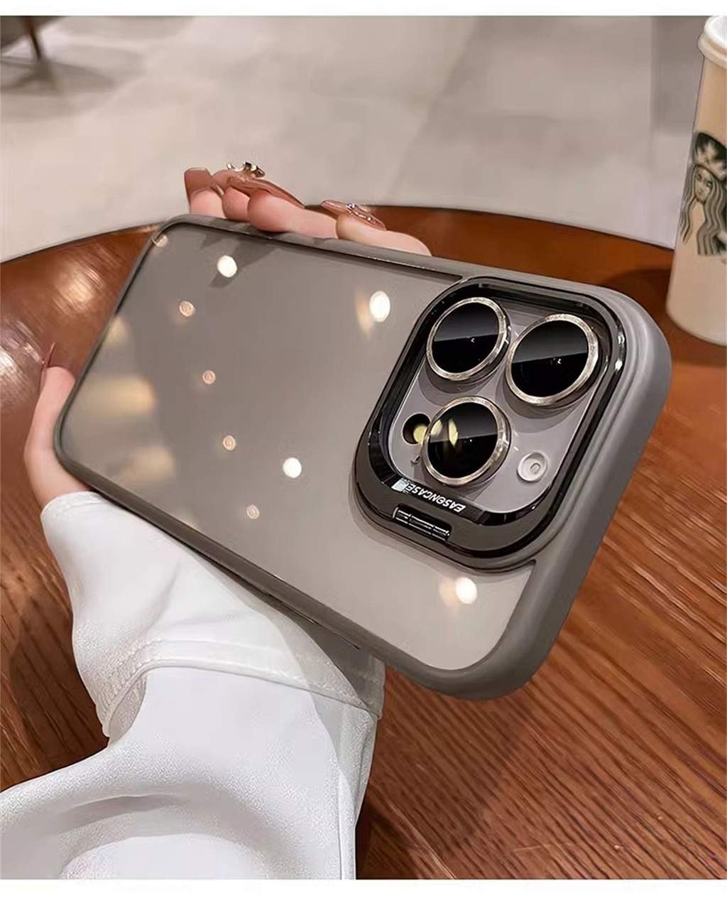 Invisible Flip Lens Bracket Phone Case for IPhone 16 Pro Max 11 12 13
