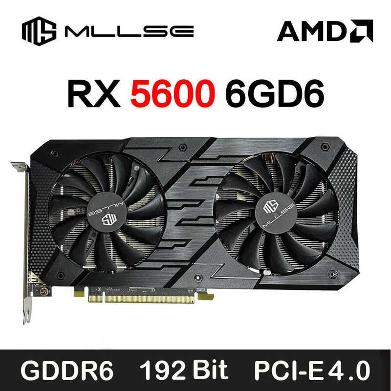 MLLSE New AMD Radeon Graphic Gddr6 6+8Pin Gaming GPU Rx5600 6Gb Game ...