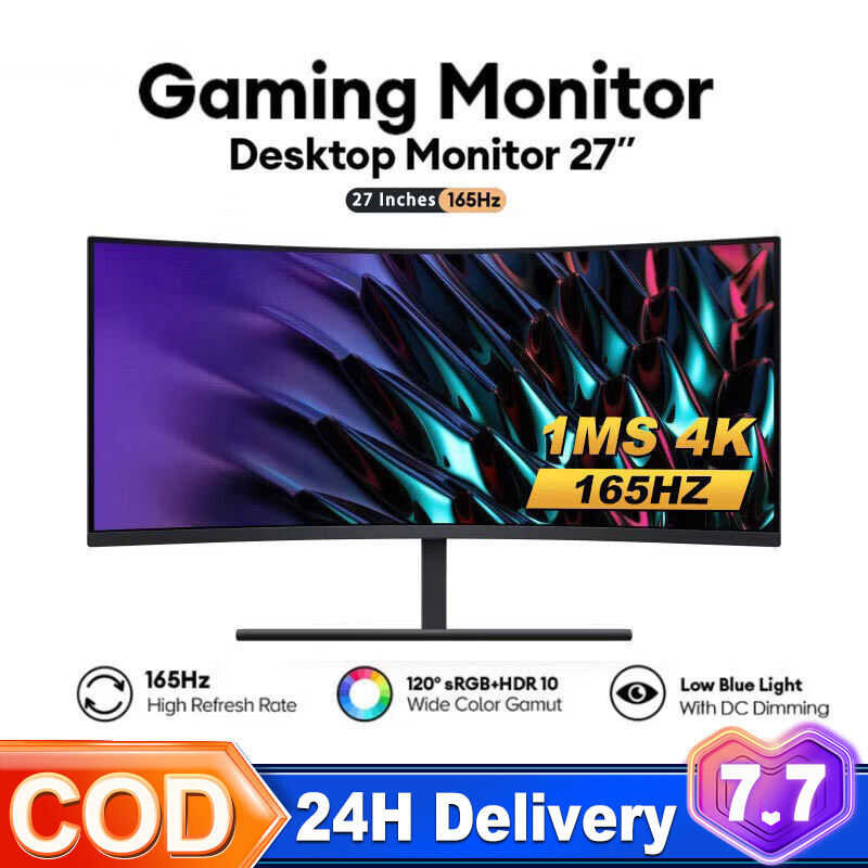 EXPOSE Monitor PC 27/24/22/19 Inch Curved Gaming Monitor 165/75HZ 4K ...