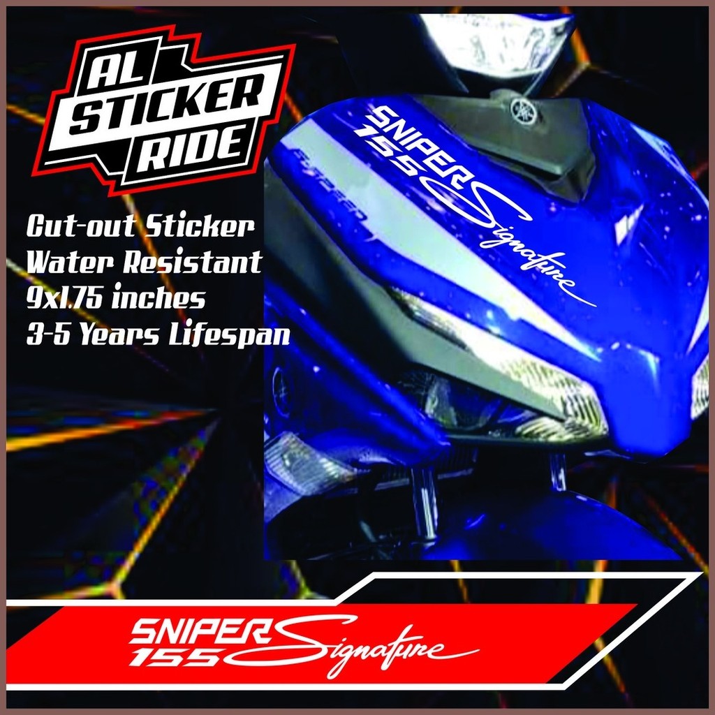 ♟ YAMAHA Sniper 155 Signature High Quality Waterproof Cut-Out Sticker ...