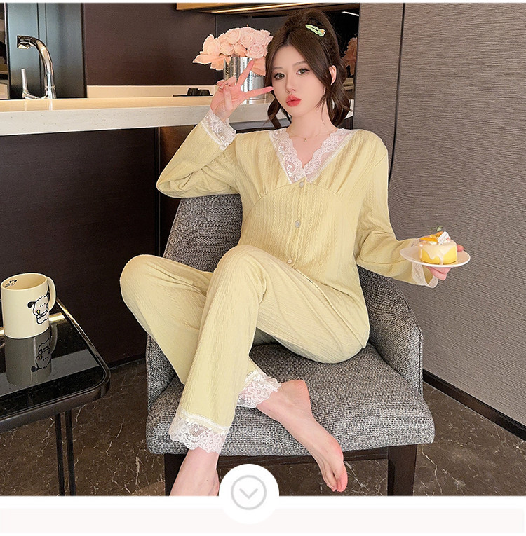 Pajamas for Woman M5XL Plus size Pajamas Cotton Autumn Long sleeves