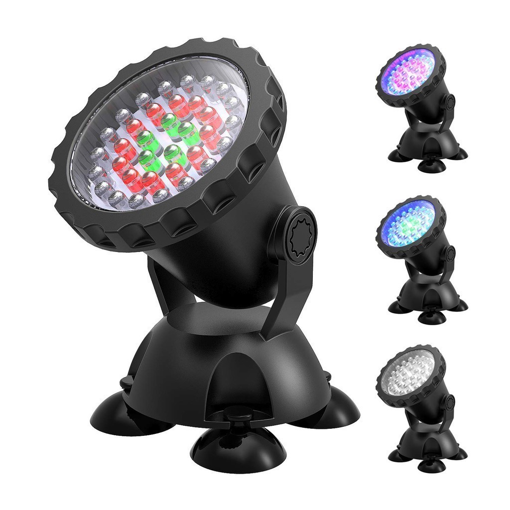 36 LED RGB Submersible Pond Spotlight Remote Control Garden Landscape ...