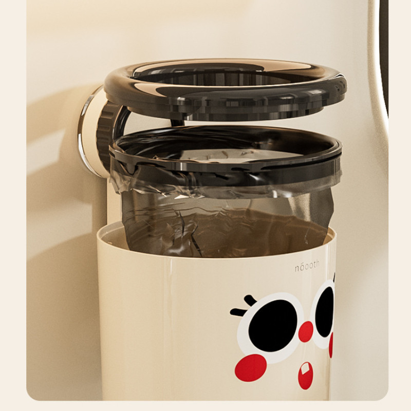 Suction Cup Small Trash Can Wall Mounted Cute Appearance Desktop Mini ...