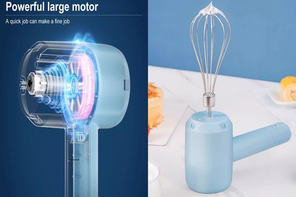 shopeestore Compact Handheld Beater Electric Egg Beater Portable Usb