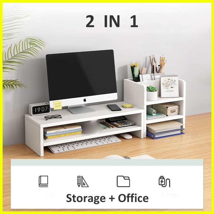 28 Classic Style 2 Color Wooden Monitor Holder Bracket Computer Stand ...