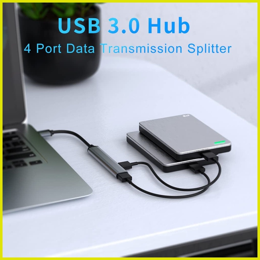 ☃ 4Port USB Hub 3.0 USB/TypeC To 4Port USB Hub Expander USB Splitter