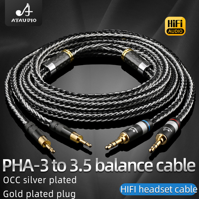 ATAUDIO HiFi Headphone Cable 16 Shares OCC Silver plated Cable with