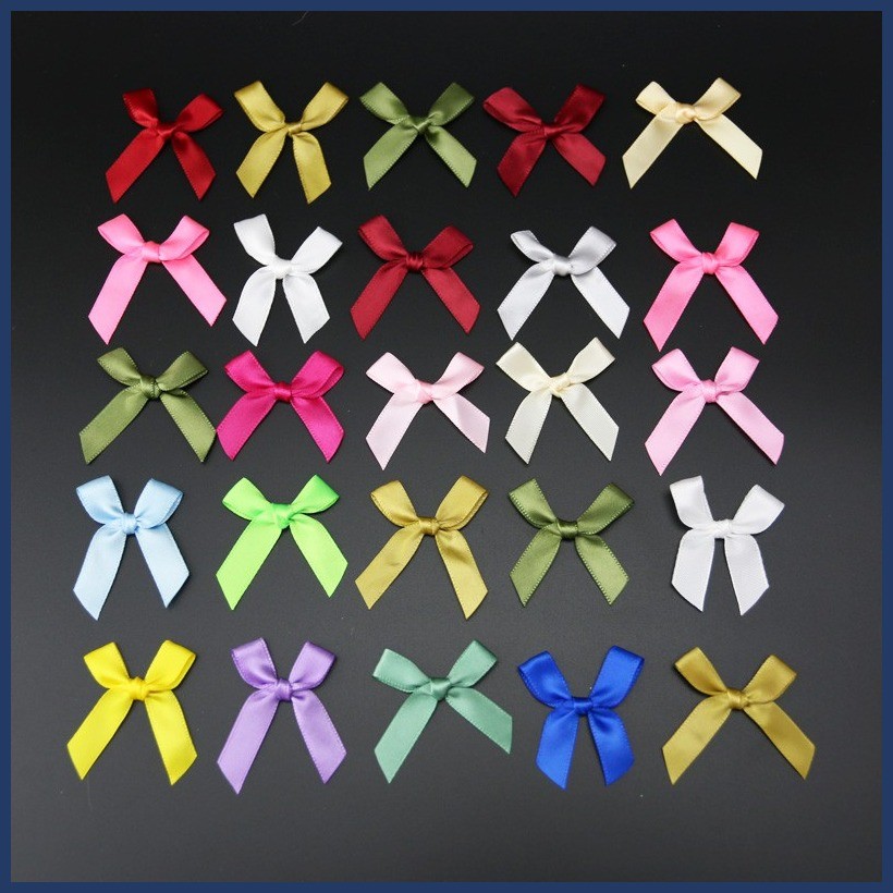 ① ☈ (200 pcs) Satin Ribbon Bows Christmas Party Decor Gift Packing ...