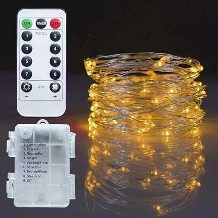 LY LED String Lights Eight Functions USB Waterproof Battery Box Remote ...
