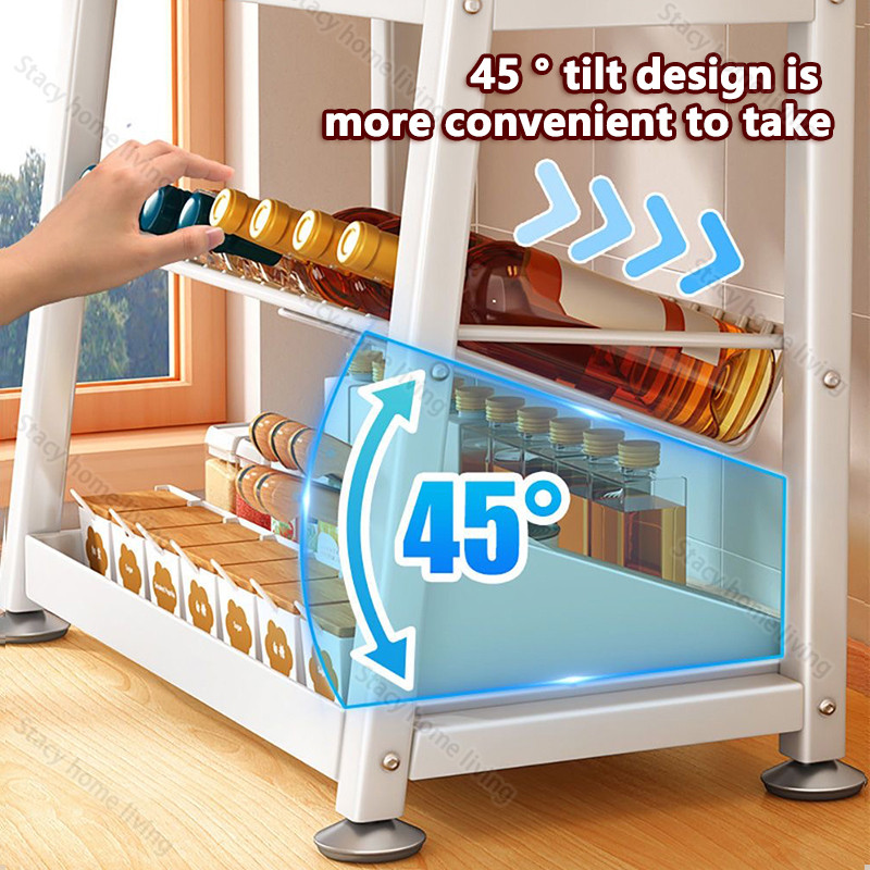 Dust proof storage cabinet rack kitchen organizer rack shelf sloping ...