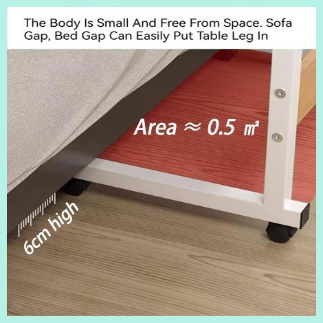 Adjustable Height Table Portable Bedside Table With Wheels Ergonomic ...