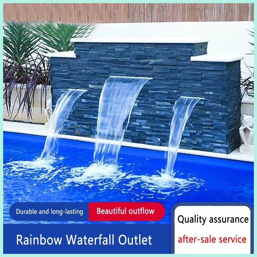Swimming Pool LED Waterfall Light Fountain Acrylic Strip RGB Light ...