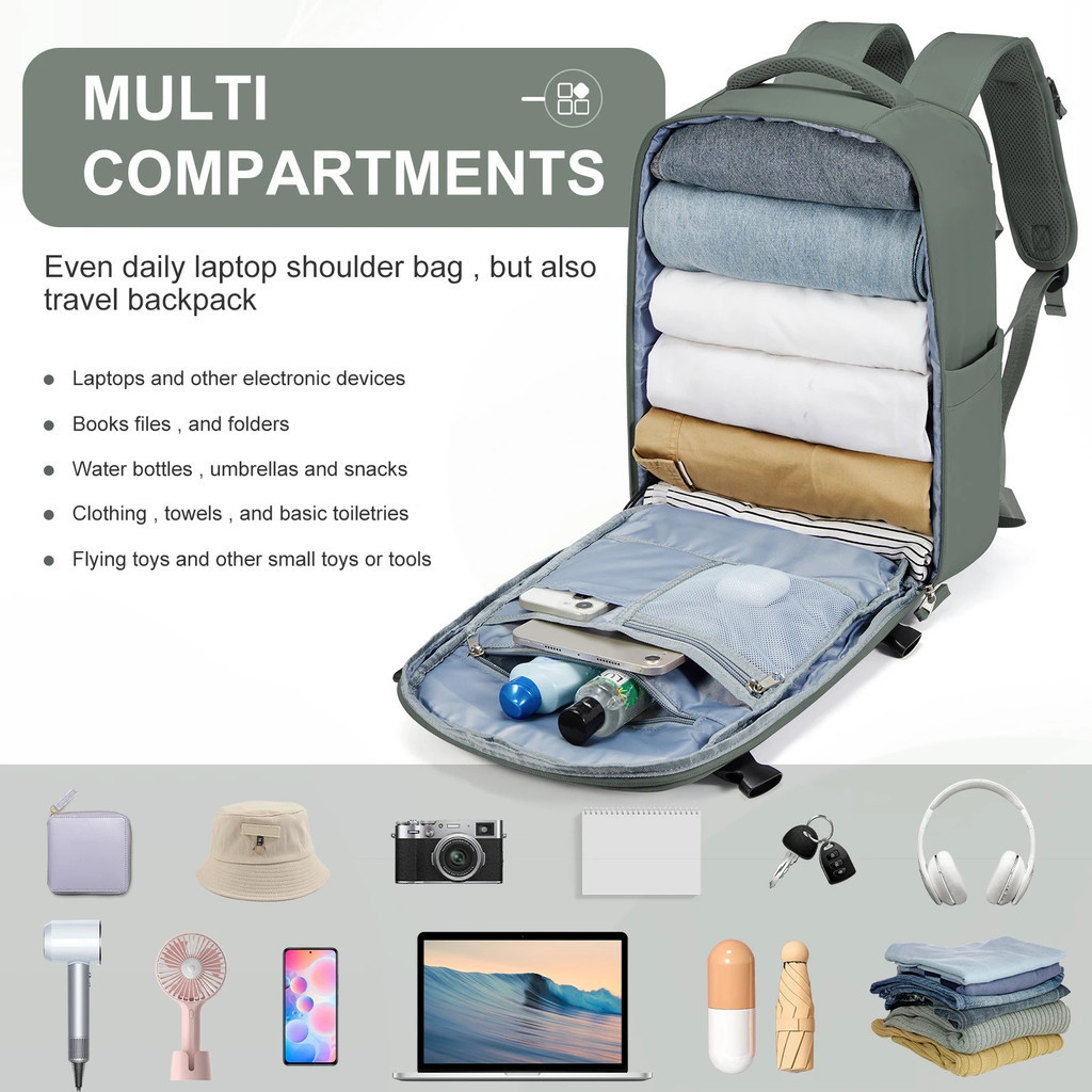 Travel Bakcpack for Men Women Reinforced Waterproof Notebook Backpack