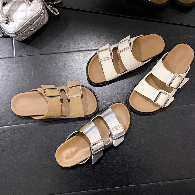 Grape Mom really leather a line with thick soled Boken slippers for ...