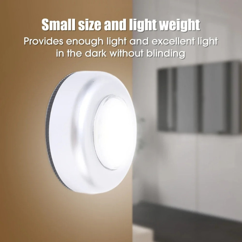 LED Mini Touch Night Light - Battery Powered Wireless Wall Lamps - for ...
