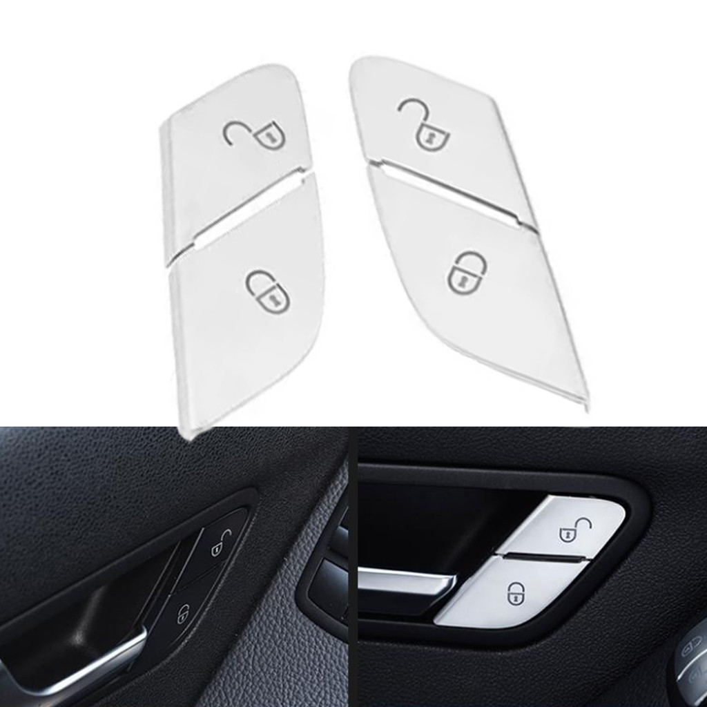 Car Door Lock Unlock Switch Button Cover Sticker Decals For Mercedes