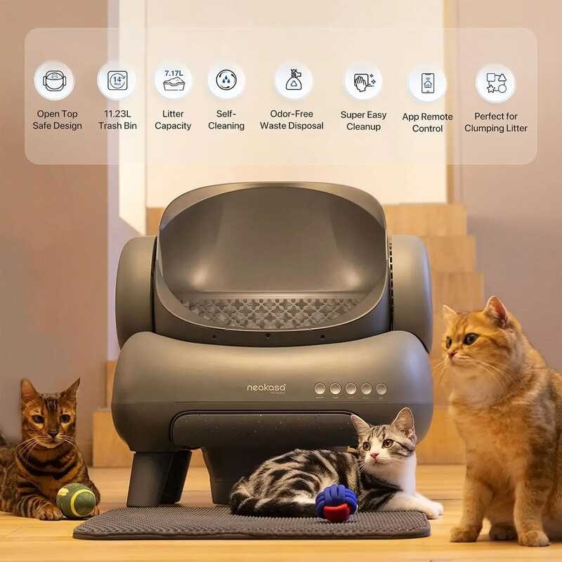 M1 Neakasa OpenTop Self Cleaning Box, Automatic Cat Litter Box With