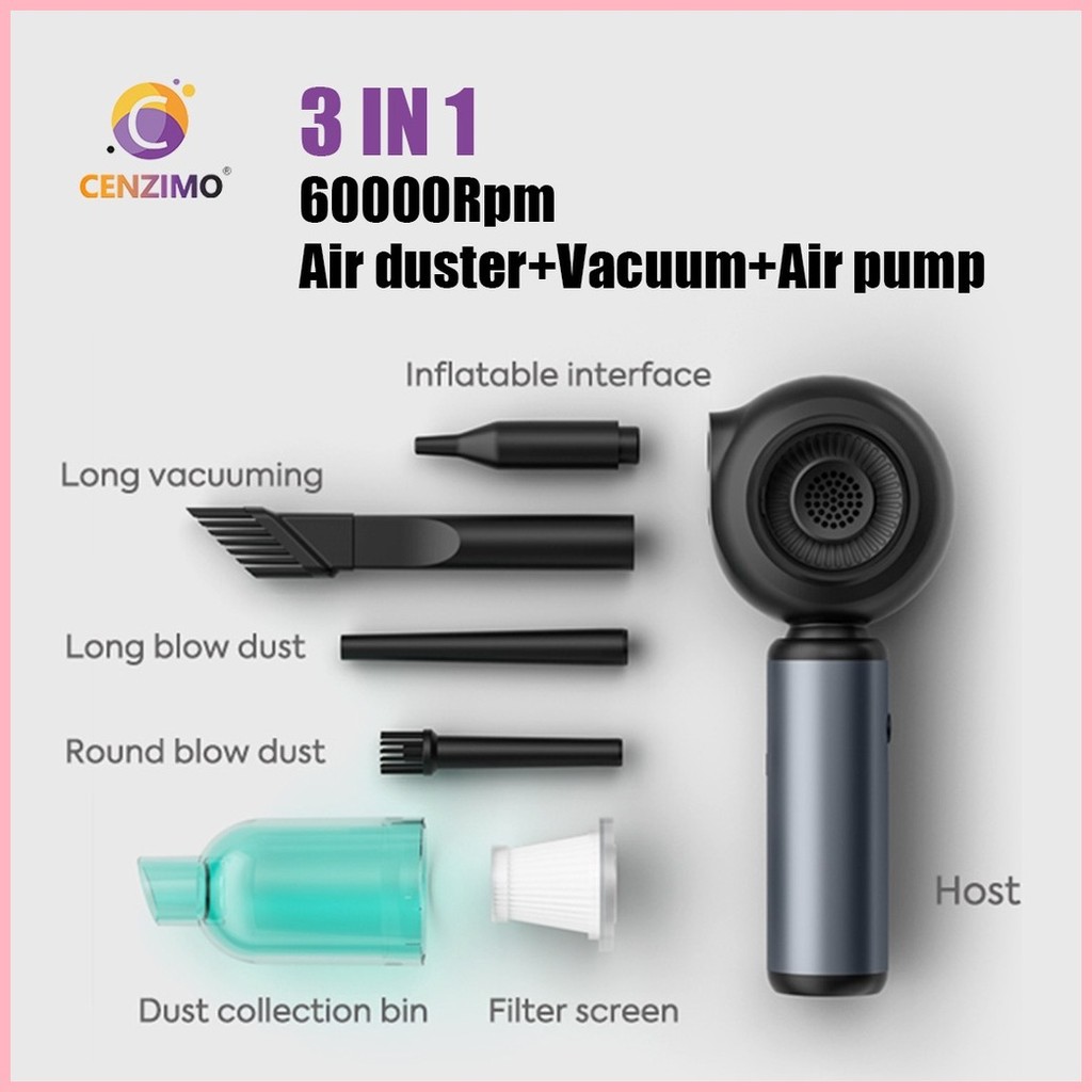CENZIMO 3 In 1 Cordless Electric Vacuum Cleaner and Duster Blower And