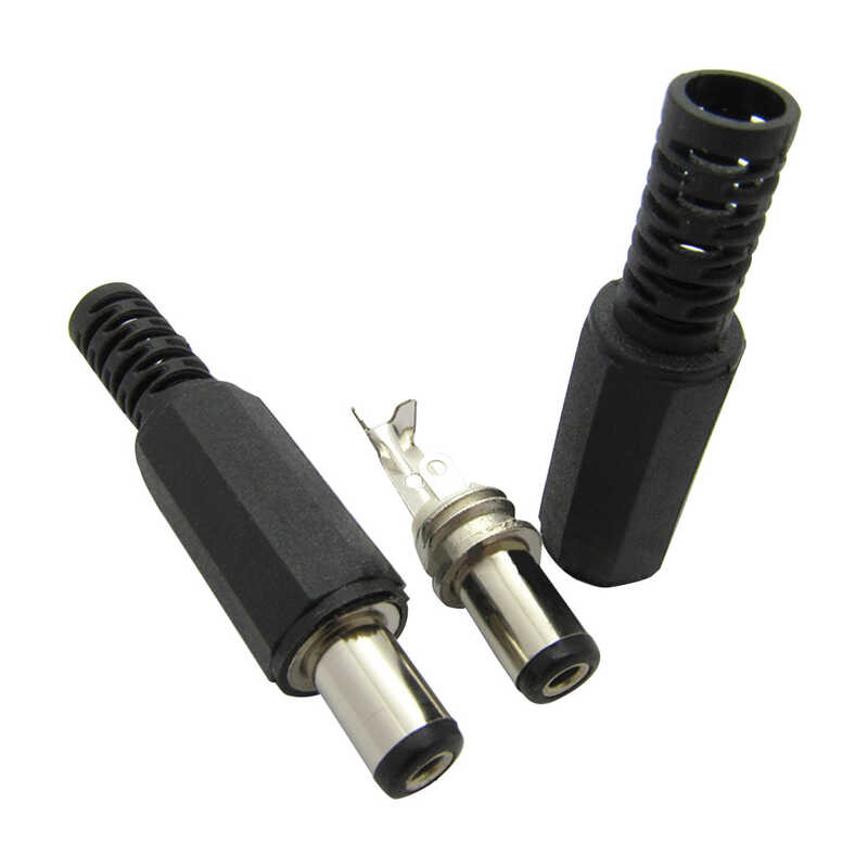 5x 2.5mm X 5.5mm DC Power Connectors - Male Plug & Female Socket Panel Mount Set 2 thumbnail image