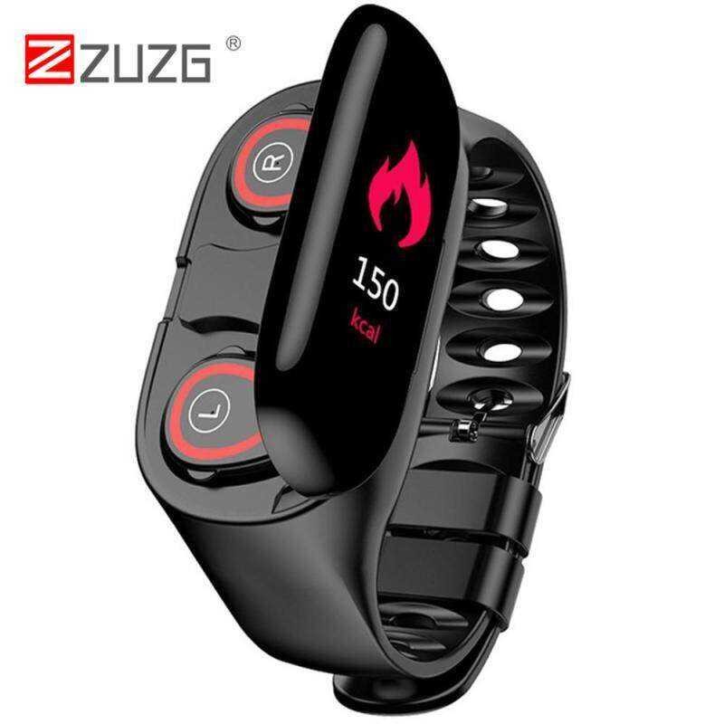 ZUZG Smart Watch Bluetooth Headset Wireless Earphones Heart Rate Blood