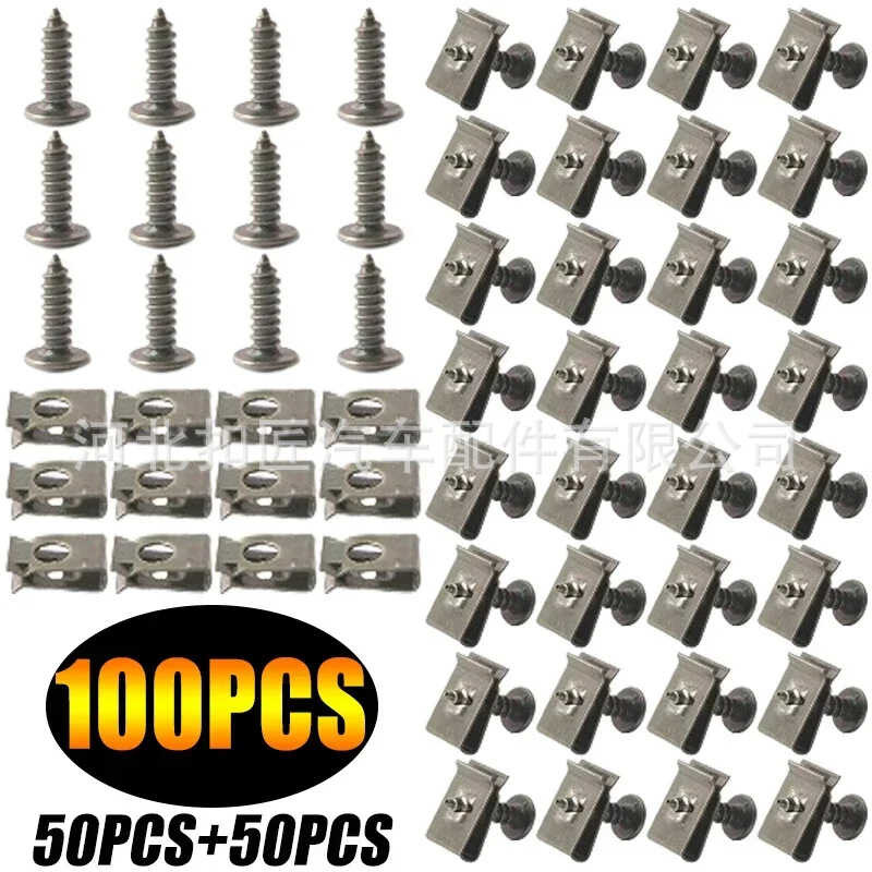 Car License Plate Screw Iron Plate Self-Tapping Screw Base Fixed Clip ...