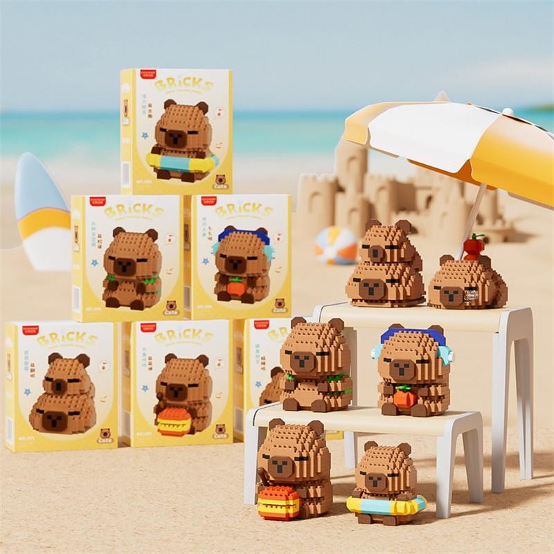Mini Blocks Cartoon DIY Toy Capybara Figure Micro Bricks Cute Anime ...