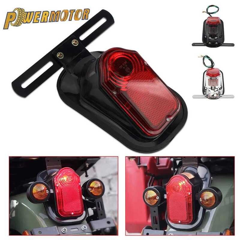 AA Motorcycle Rear Tail Light License Plate Brake Lamp Taillights For ...