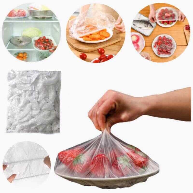 200 PCS Stretchable Plastic Wrap Food Cover Food Leftovers Covers For ...