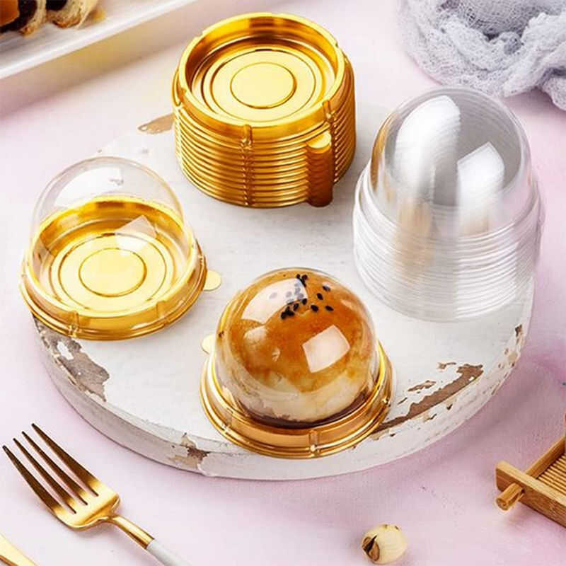 50Pcs Mini Cupcake Packing Boxes Plastic Muffin Single Clear Container ...