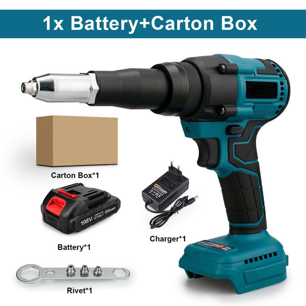 720W Portable Brushless Electric Rivet Gun 20000N Cordless Rivet Nut ...