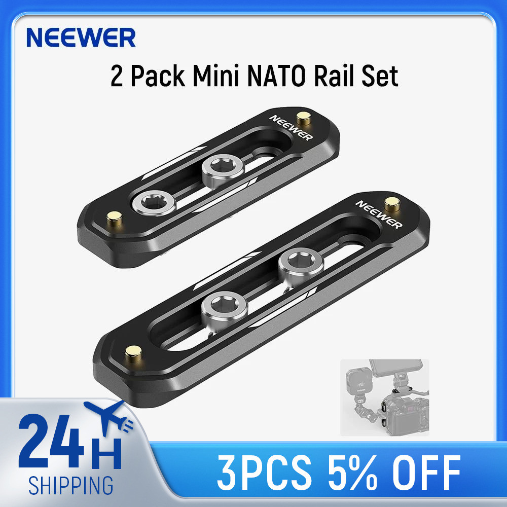 Neewer Pack Mini Nato Rail Set Mm Mm Qr Nato Rail With Safety Pins Screws