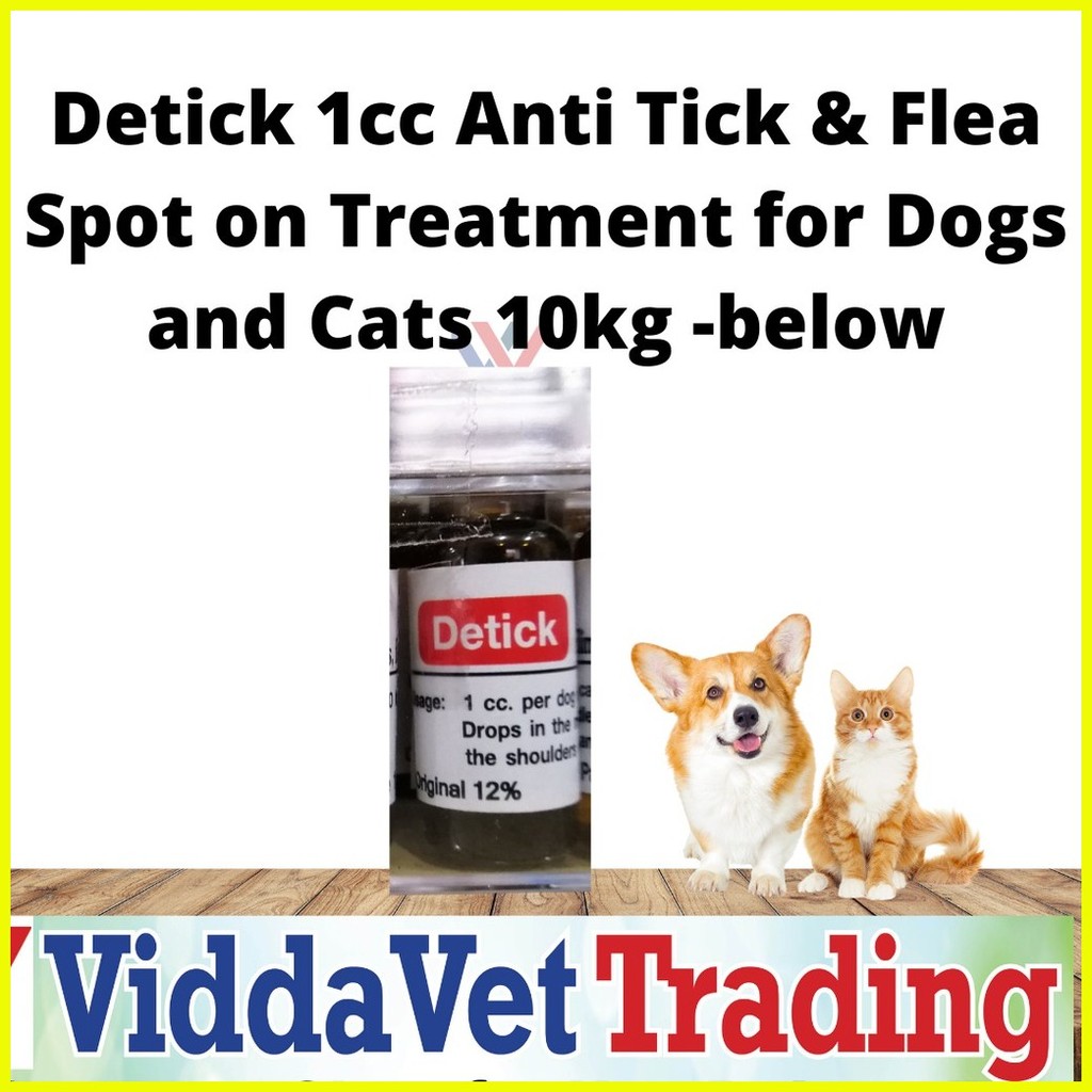 Detick Anti Tick & Flea Spot on Treatment for Dogs and Cats 1cc Detick ...