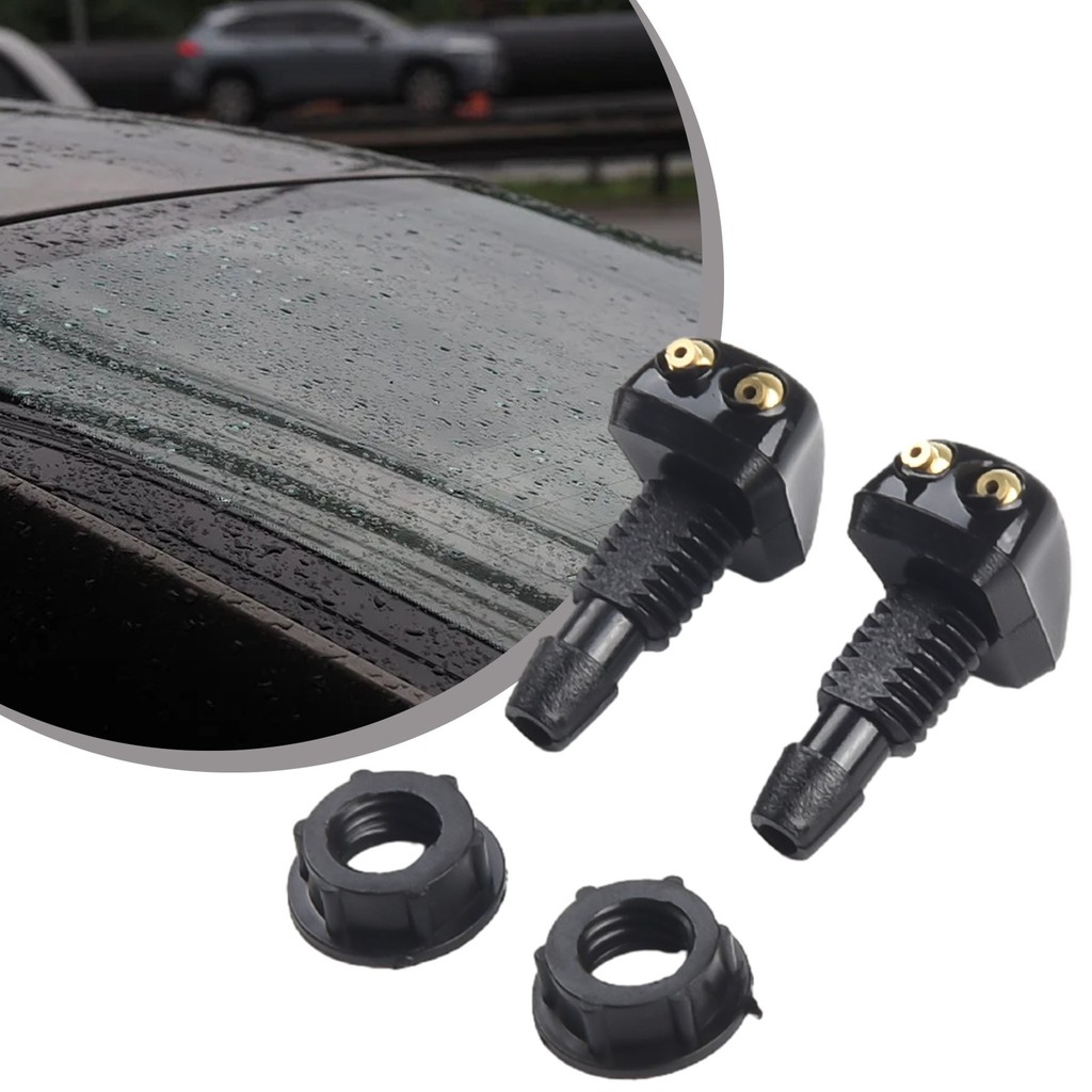 【OURLOVE】2 Pcs Car Dual Holes Windshield Washer Nozzle Wiper Water