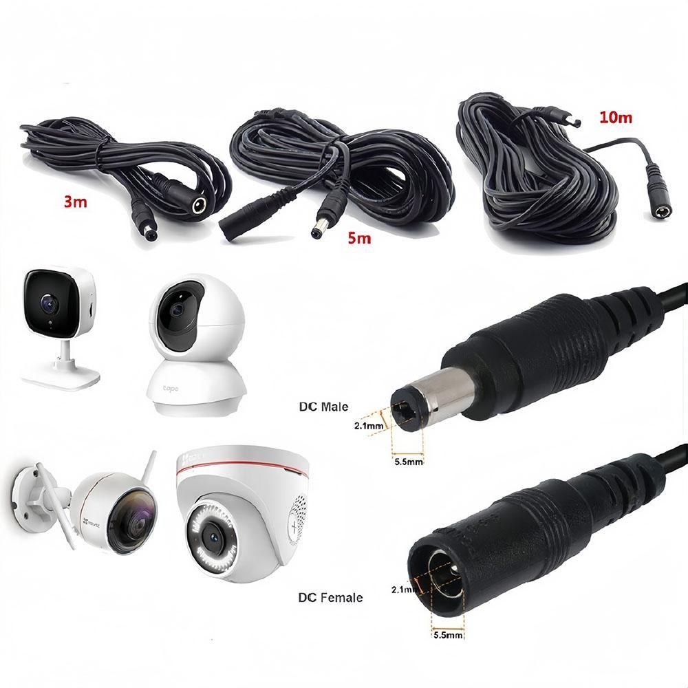 3/5/10/15M Power Extension Cord Male to Female Plug Cable for CCTV ...