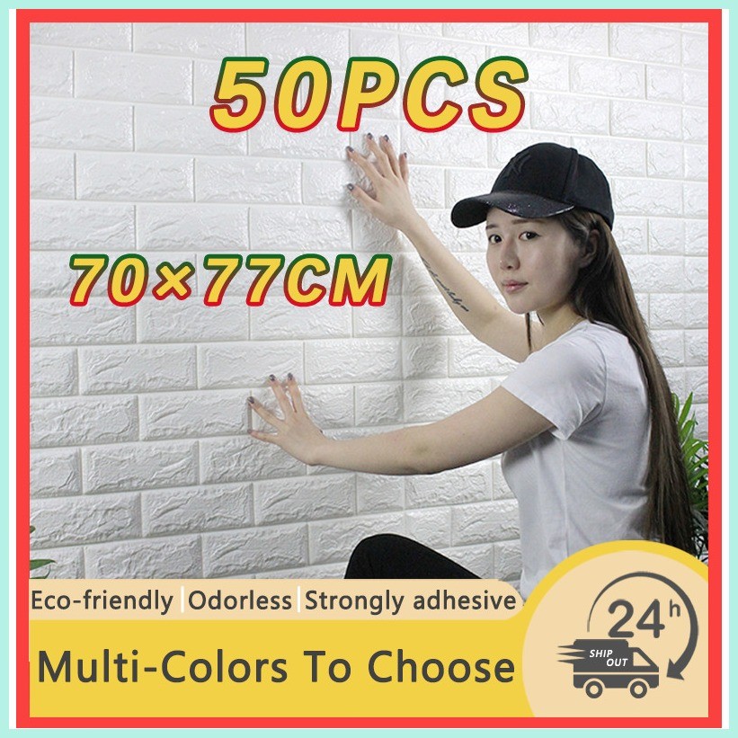50pcs 70*77cm Eco-friendly 3D PVC wall mural waterproof fireproof ...