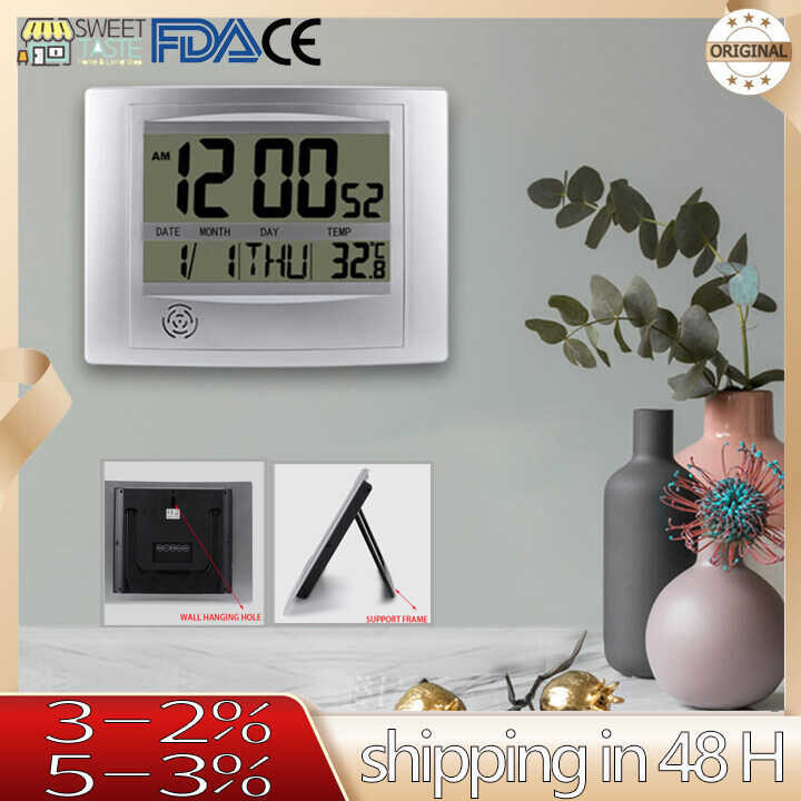 100 Original Digital Wall Clock Atomic Desk Alarm Large Display Battery