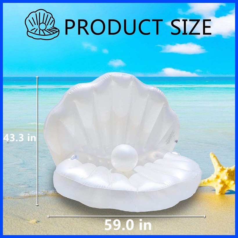 COD Float Row Swimming Pool Shell Inflatable Floating Bed Toys Holiday ...