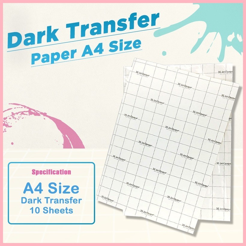 ۞ ∆ ♞3G Jet Opaque Us Dark Transfer Paper A4 Size (10sheets) | Shopee ...