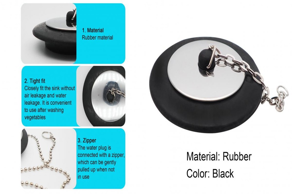 ONEM Black Sink Stopper for Bathtub Professional Drain Tub Stopper