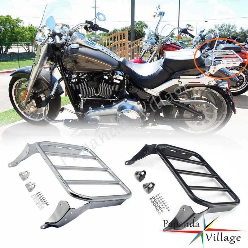 Motorcycle Sissy Bar Backrest Lage Rack Rear Carrier For Harley Softail ...