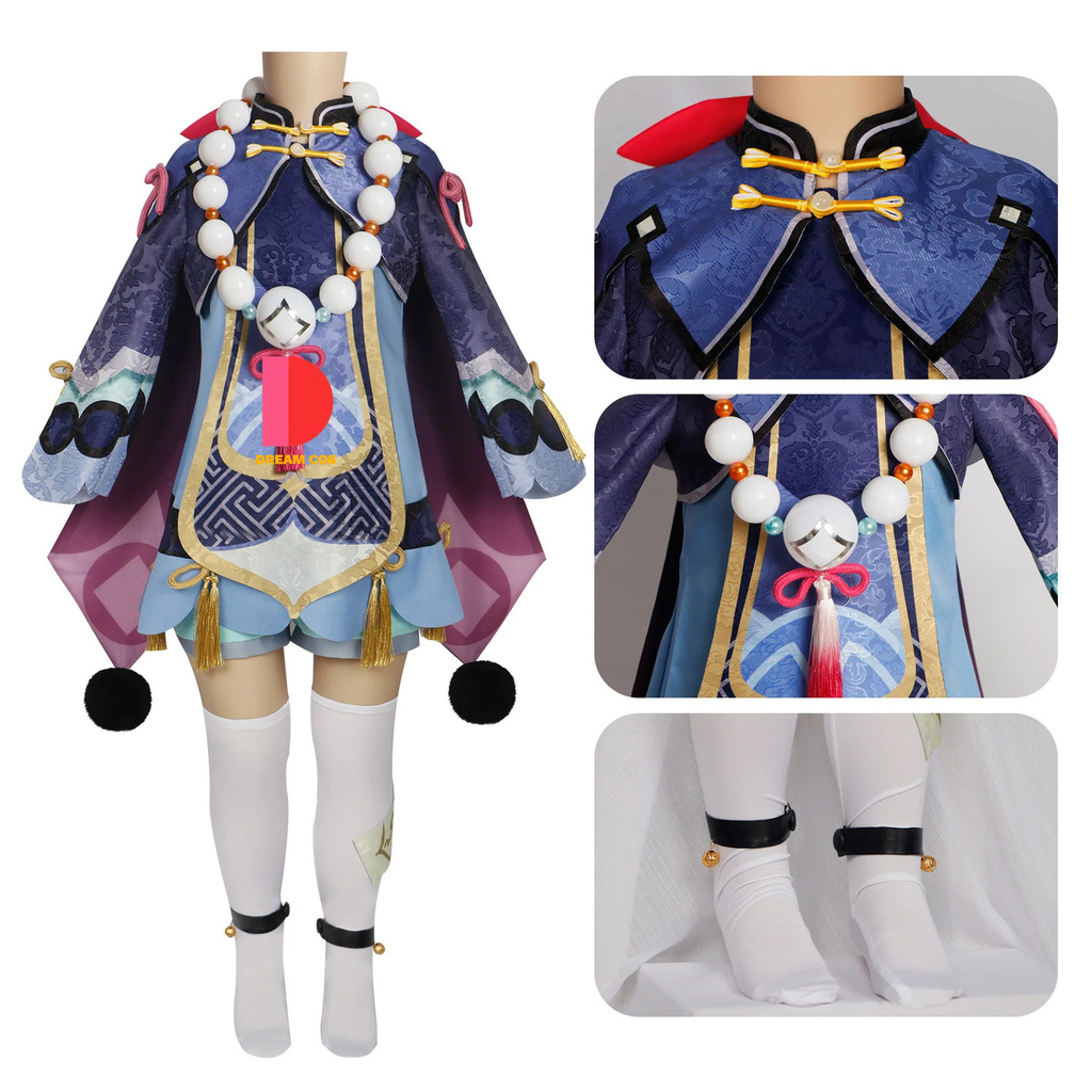 Genshin Impact Qiqi Kids Size Cosplay Costume Full Set Anime Game