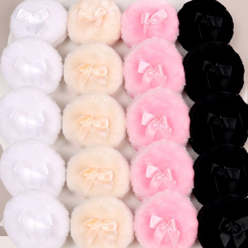 1-2Pcs Bow Plush Makeup Sponge - Circular Makeup Sponge Set - Face Body ...