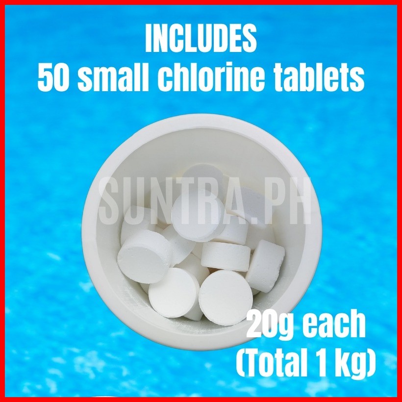 ☸ MINI 90 CHLORINE TABLETS FOR SWIMMING POOLS JACUZZI INTEX BESTWAY